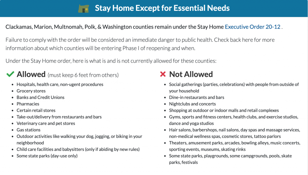 stay home save lives multnomah county health guidelines infographic