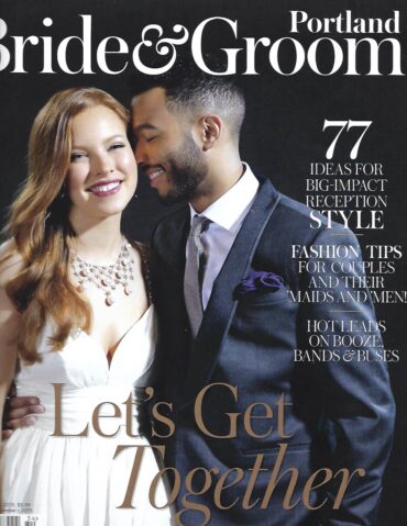 wedding couple on cover of a magazine