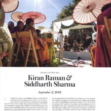 Page scan of Portland Bride and Groom Magazine showing an Indian wedding ceremony