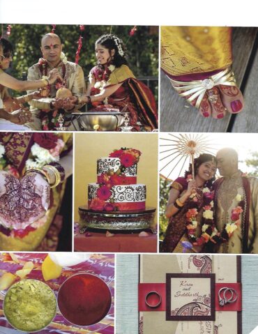 Page scan of Portland Bride and Groom Magazine showing an Indian wedding ceremony
