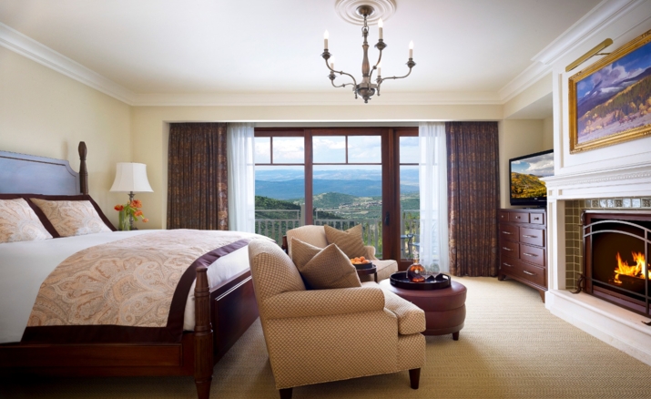View of hotel bedroom