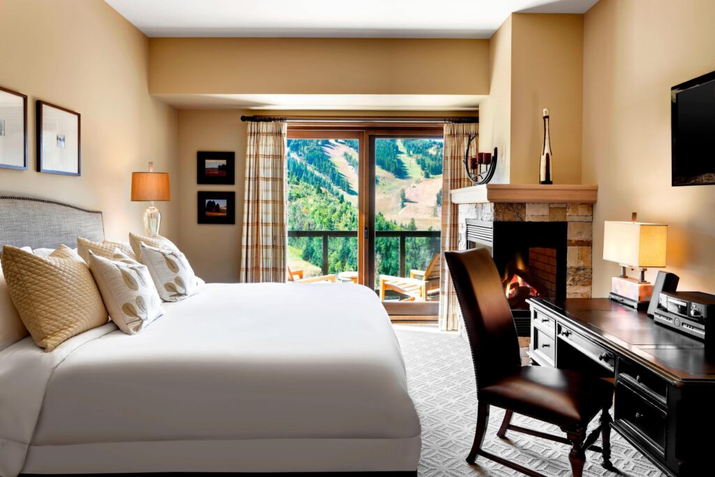 A bedroom view at St. Regis Hotel Park City