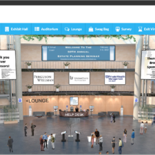ID: Screenshot of virtual event landing page - computerized lobby