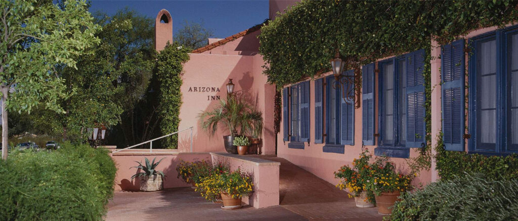 Entrance of the Arizona Inn, a meeting and event venue in Tuscon, AZ